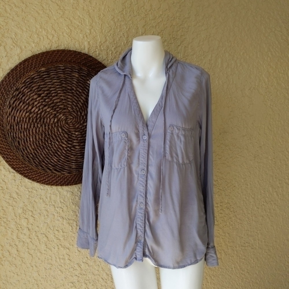 Rails hooded‎ button down shirt Gray Size M